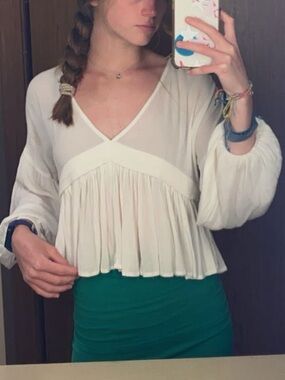 Women's O’Neill White Ruffle Long-Sleeve Summer Top